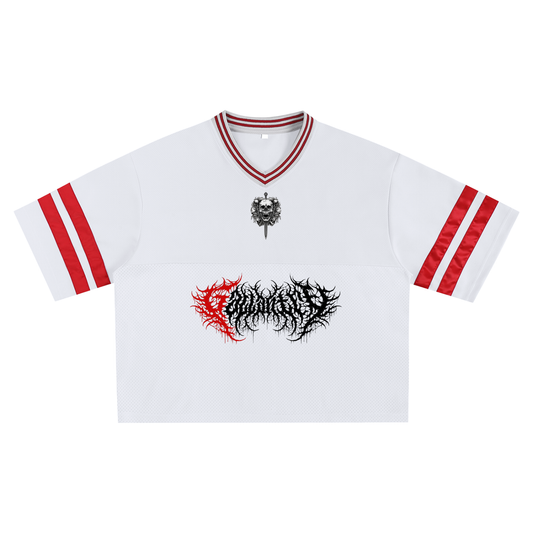 Deathcore cropped 'Hexes & heavy riffs' boxy jersey