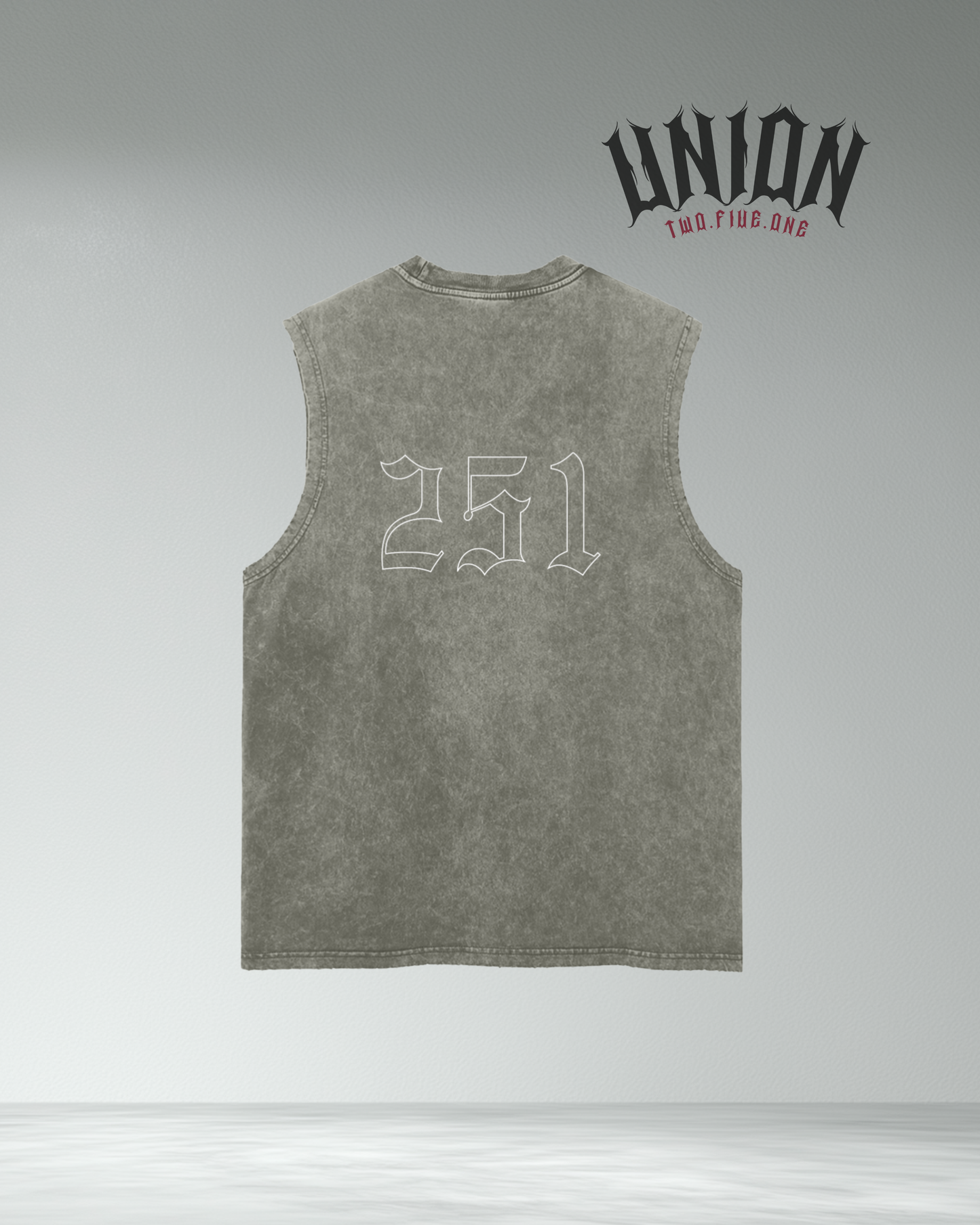 Union251 Vintage Wash Frayed Hem 'U' Tank