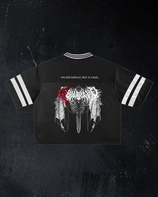 Deathcore cropped 'tattered wings' boxy jersey