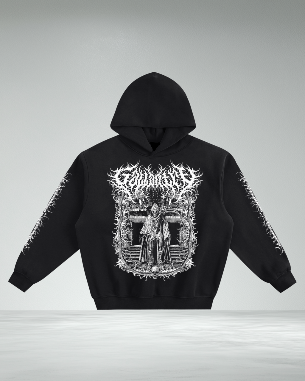Fleeced Boxy 'Spinal Reaper' Hoodie