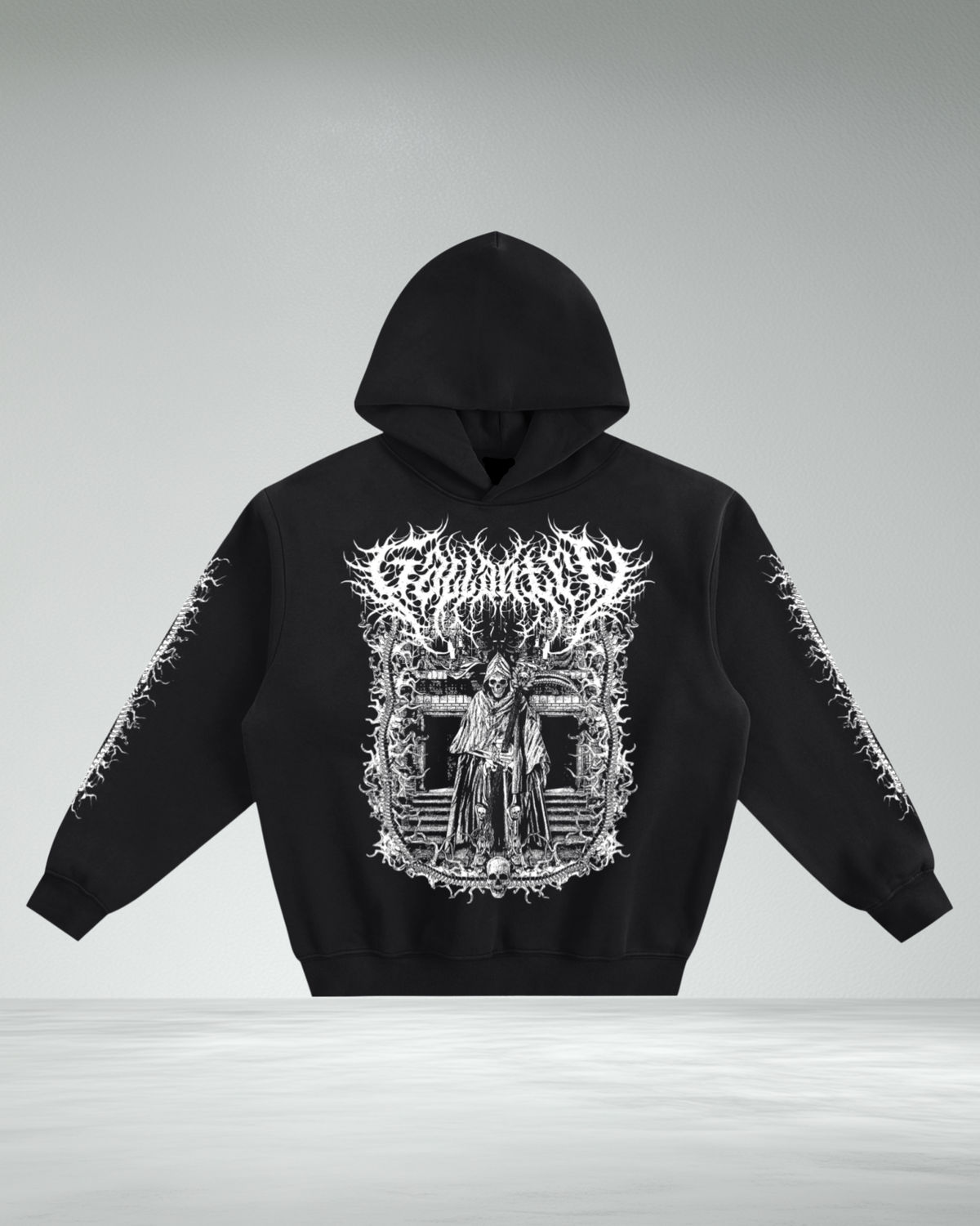 Fleeced Boxy 'Spinal Reaper' Hoodie