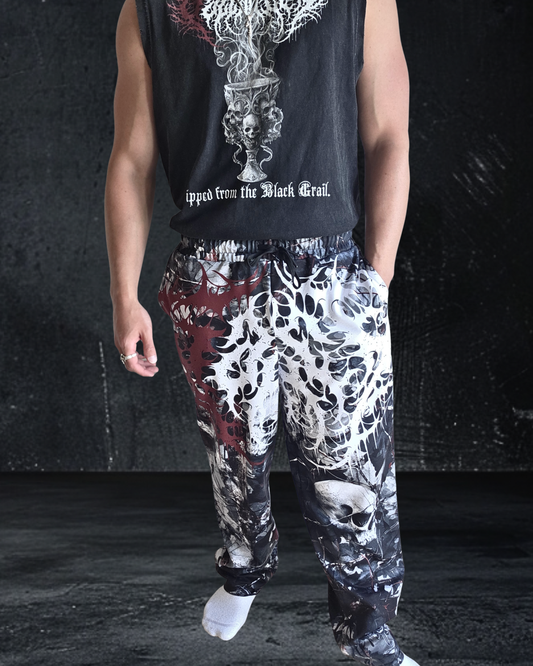 Deathcore lightweight skull camo joggers