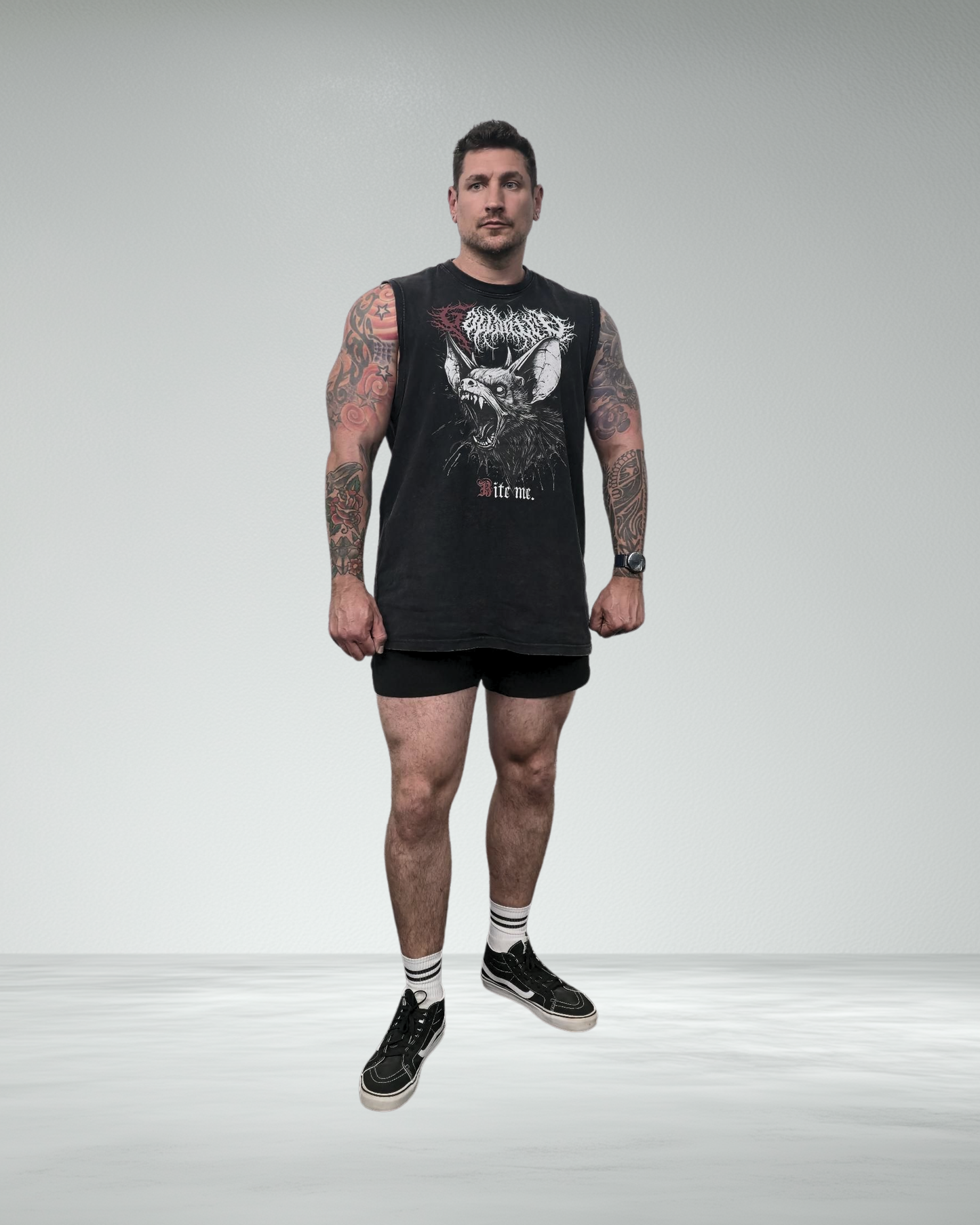 Vintage Wash 'Bite Me' Frayed Tank