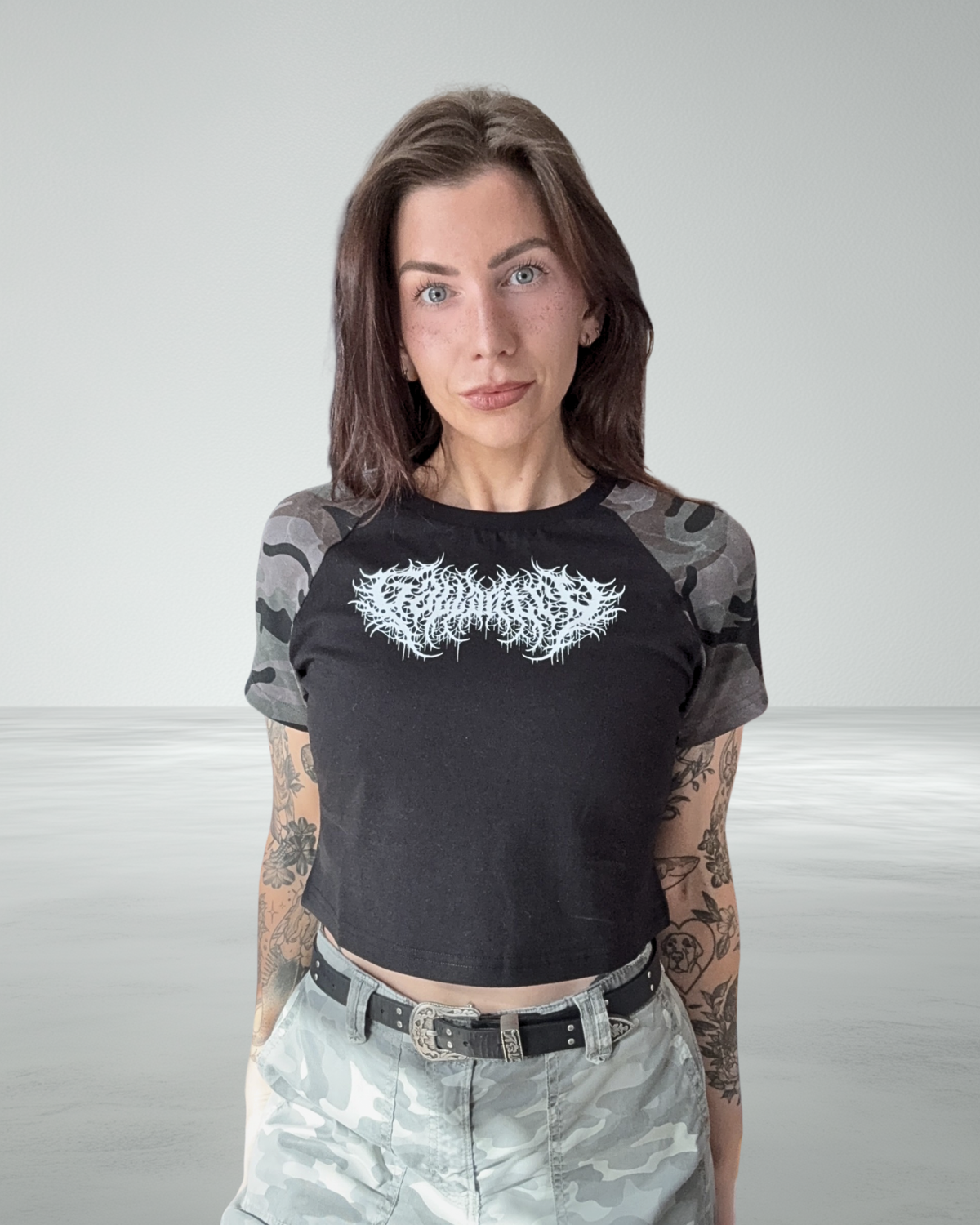 Women’s Cropped Camo Bodycon T