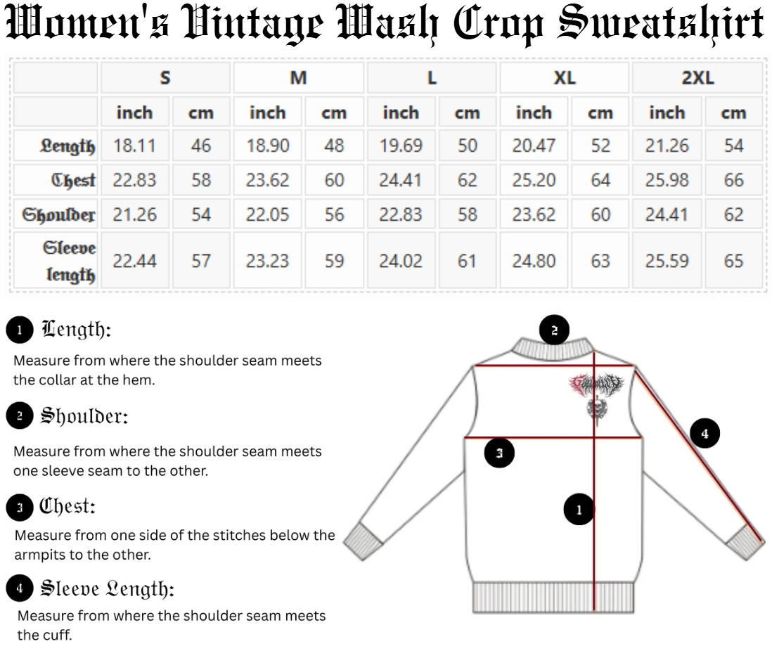 Women's Vintage Wash Crop Sweatshirt