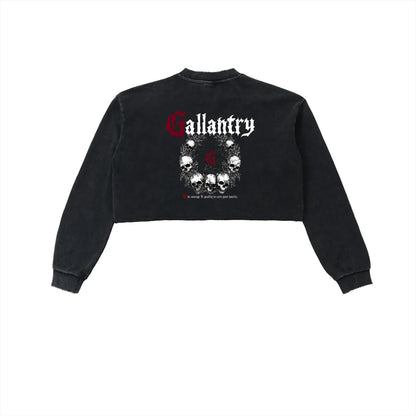 Classic snow washed raw edge cropped sweatshirt - Studio Gallantry
