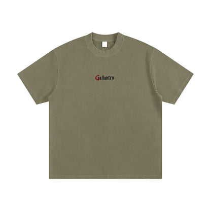 Classic heavyweight vintage washed frayed t - Studio Gallantry