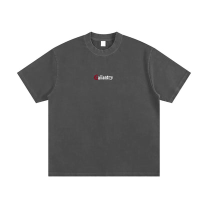 Classic heavyweight vintage washed frayed t - Studio Gallantry
