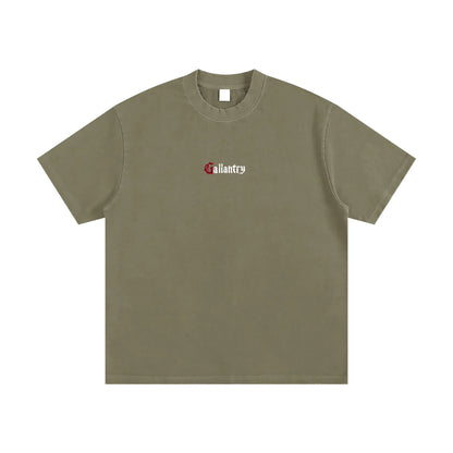 Classic heavyweight vintage washed frayed t - Studio Gallantry