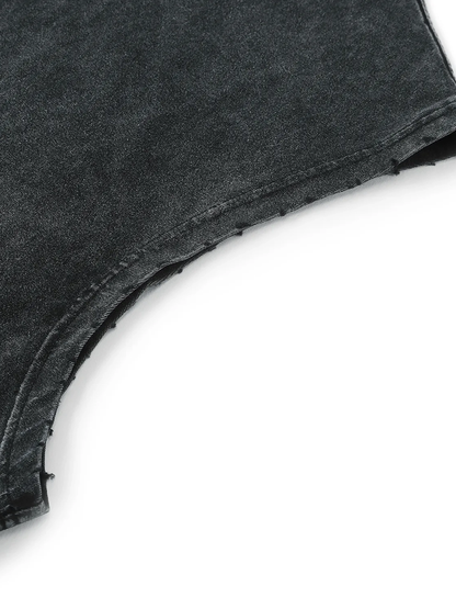 Classic 'Subtle' snow wash frayed hem tank