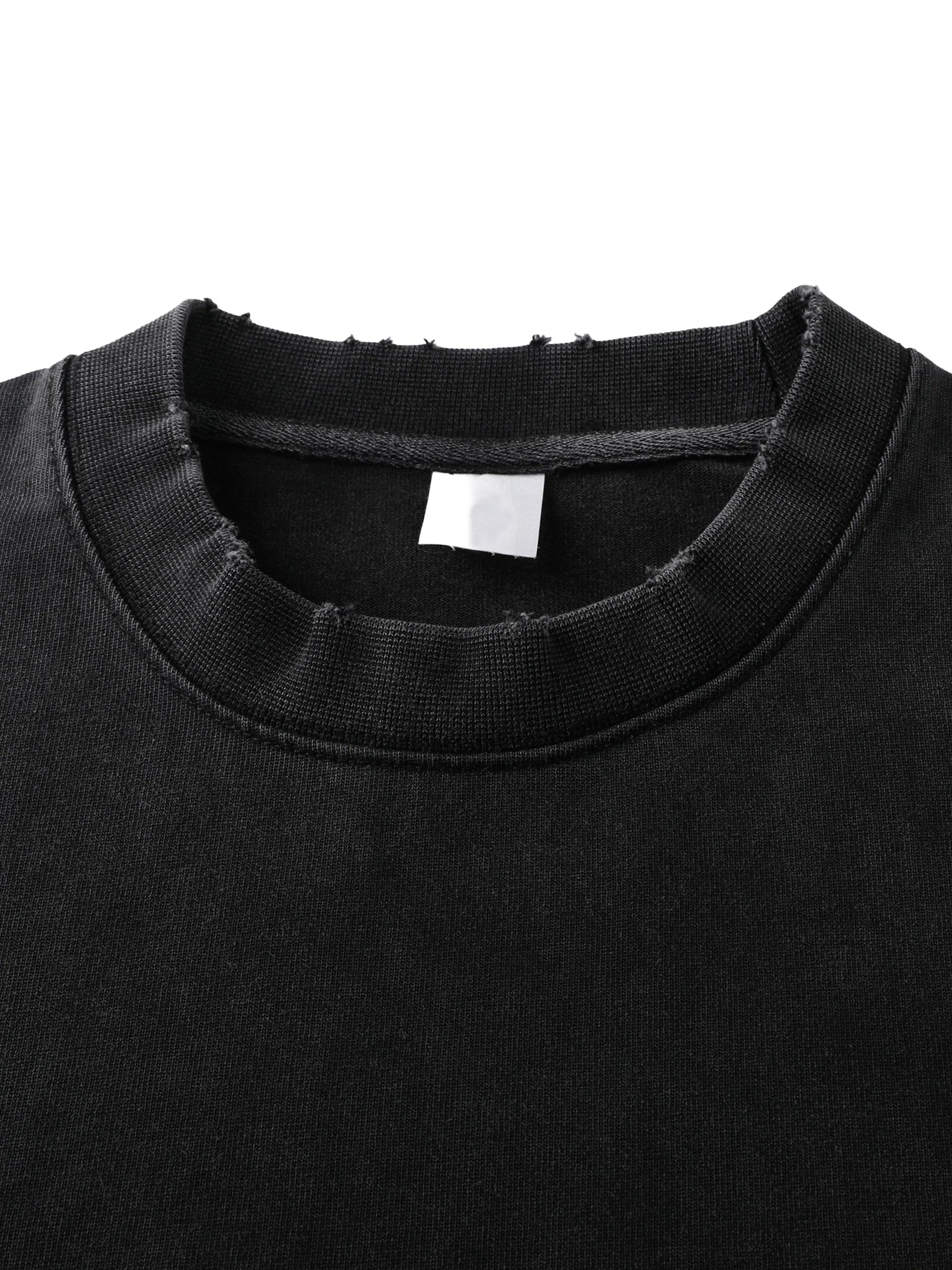Classic heavyweight vintage washed frayed t - Studio Gallantry