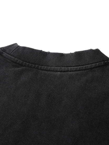 Classic heavyweight vintage washed frayed t - Studio Gallantry