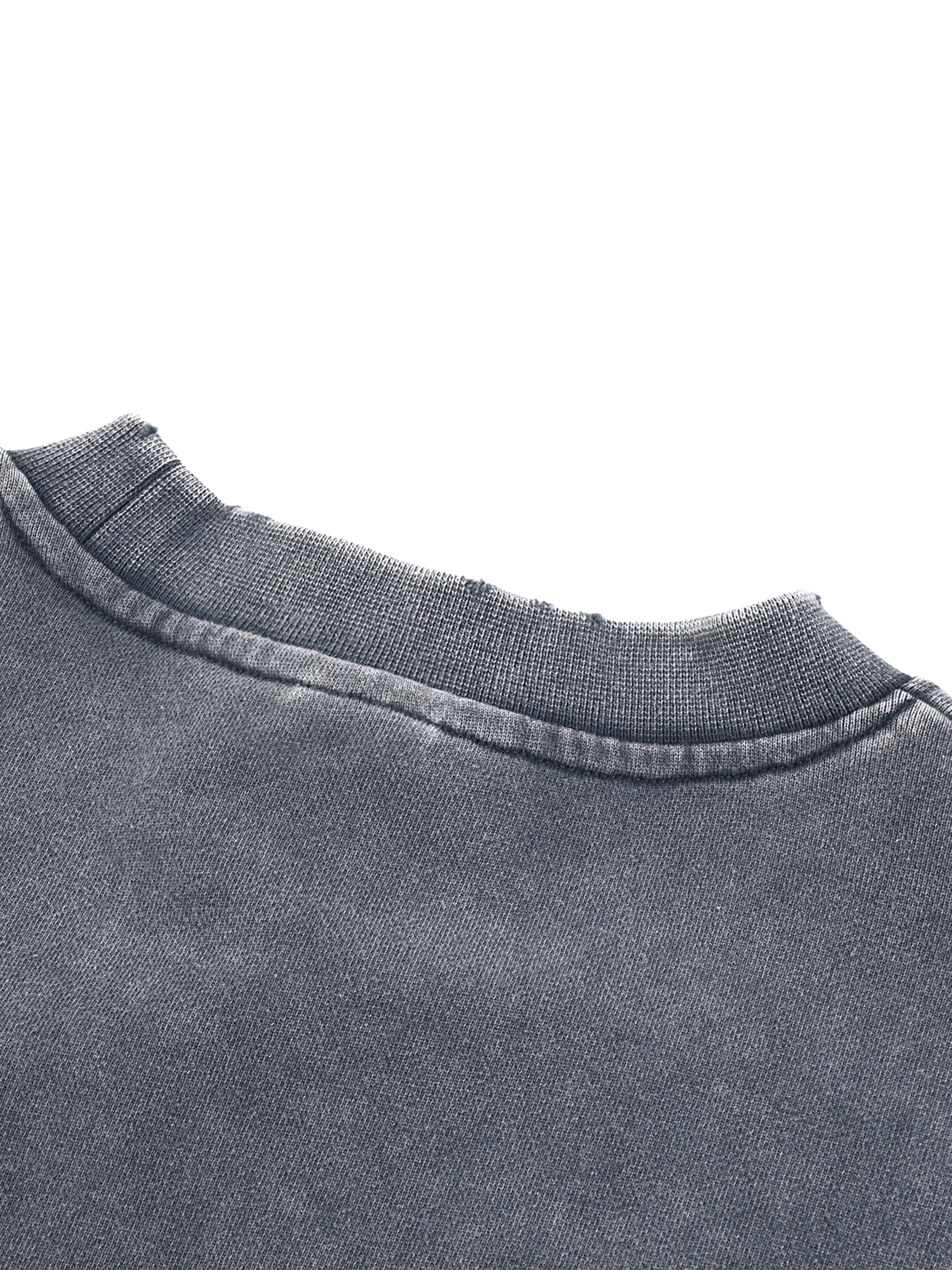 Classic snow washed raw edge cropped sweatshirt - Studio Gallantry